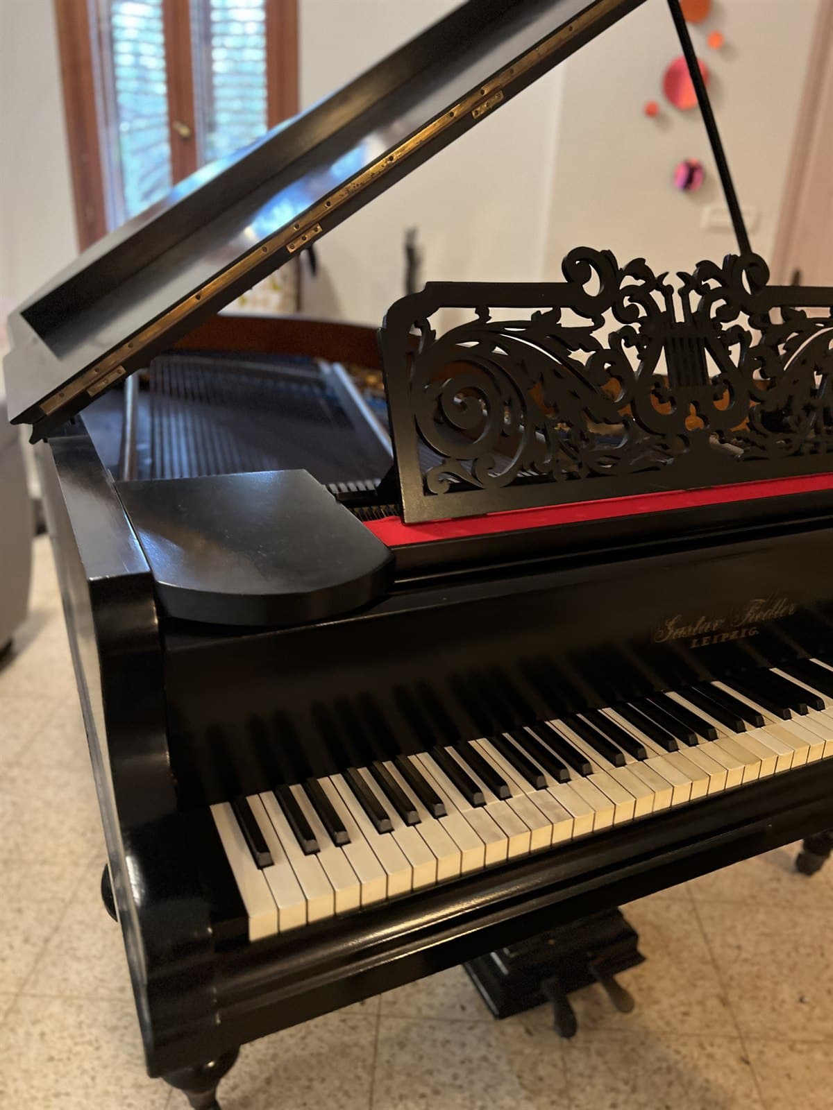The 1871 concert grand in the castle living room