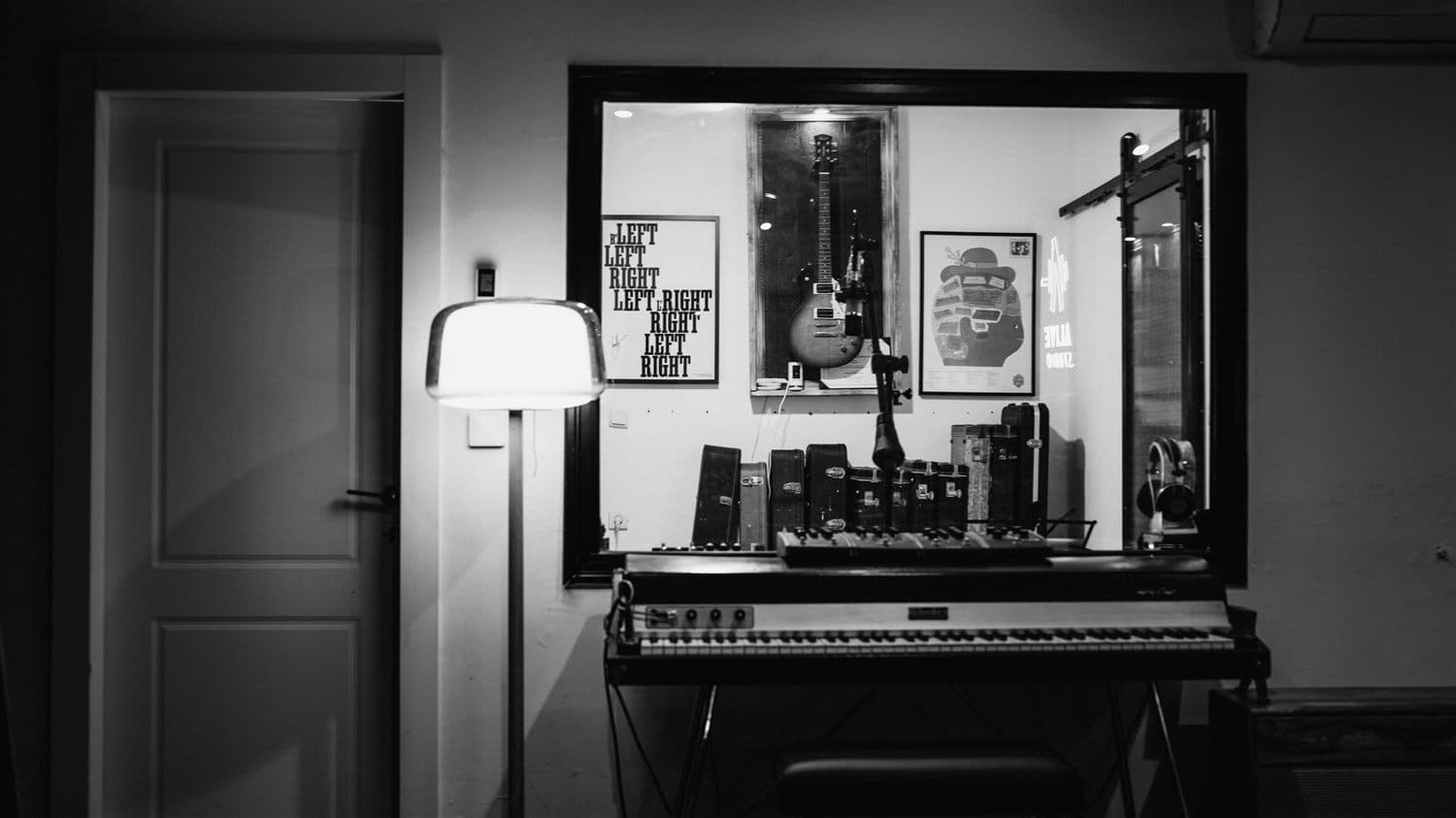 Vocal and isolation booth with vintage keys